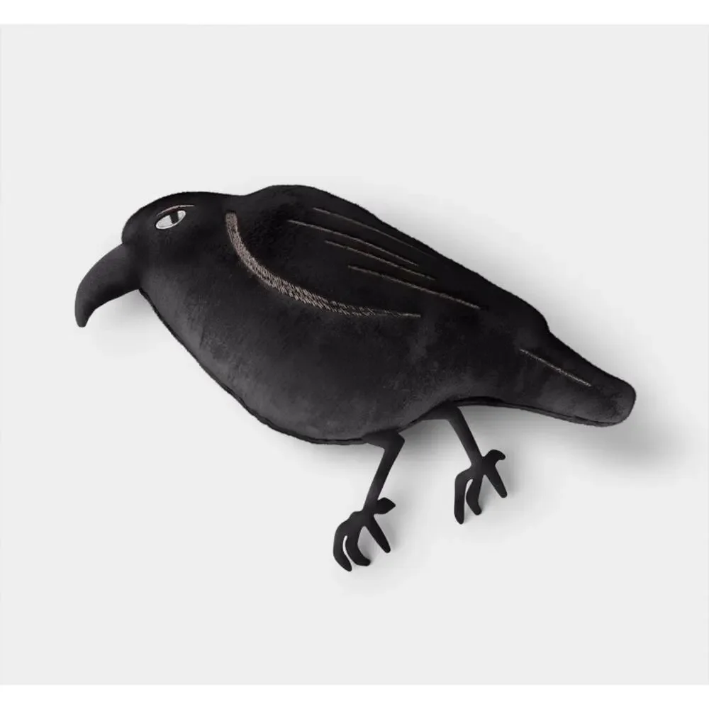 New Hyde & EEK Raven Halloween Bird Throw Pillow Plush Target Gothic Decor Black